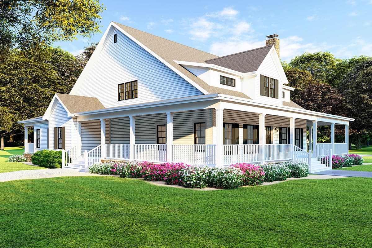 Plan 70608MK: Modern Farmhouse Plan with Wraparound Porch - 3474 Sq Ft - Image #4 - Country, Farmhouse, Modern Farmhouse, Southern, Traditional