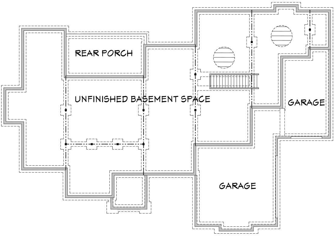 Plan 51794HZ: Tuscan One-Story House Plan with Massive Walk-in Pantry - Floor Plan - Unfinished Basement Layout - Craftsman, New American, Northwest, Ranch, Traditional, Tuscan