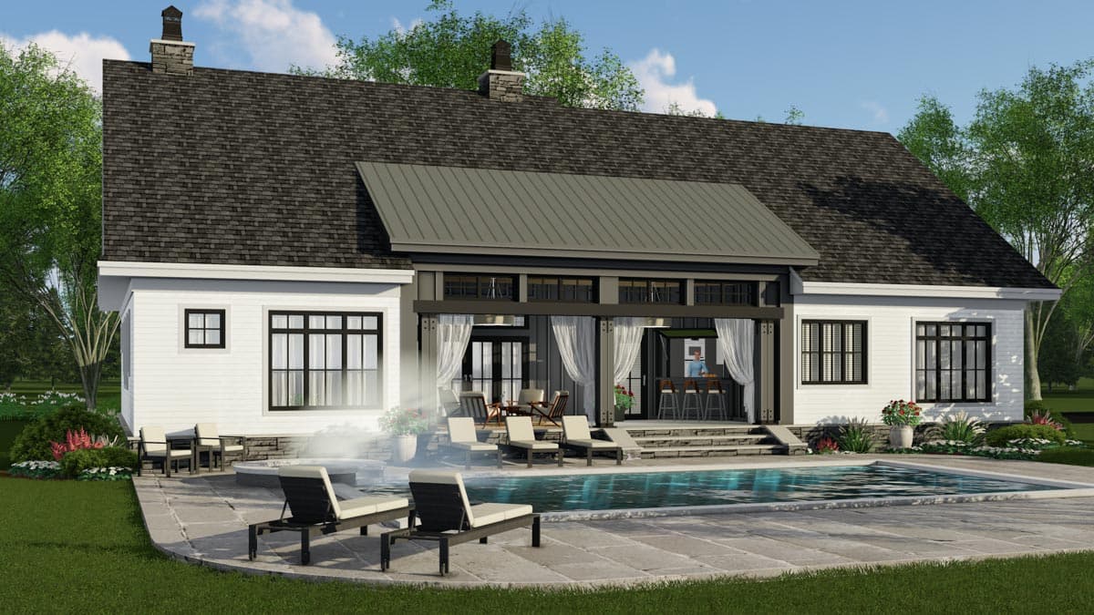 Plan 14675RK: 4-Bed New American House Plan with Exposed Rafter Tail Porch - Image #5 - Country, Farmhouse, Modern Farmhouse, New American, Northwest, Traditional