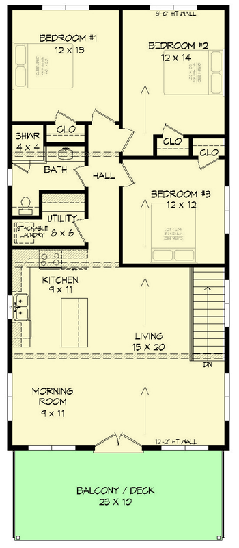 Plan 68570VR: Modern Home Plan Atop an RV Garage - Floor Plan - Upper Level - Carriage, Contemporary, Modern, Vacation