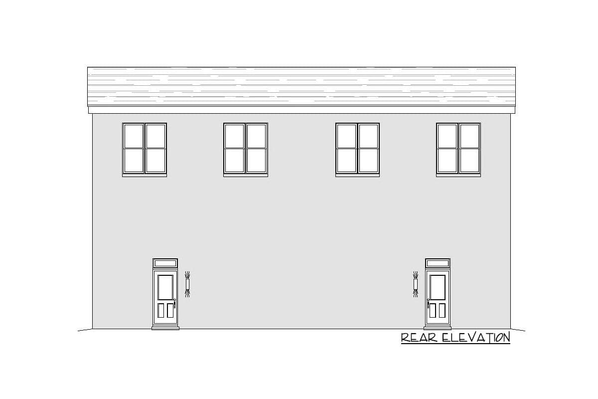 Plan 68571VR: Modern Duplex House Plan with an RV Garage - Image #4 - Contemporary, Mid Century Modern, Modern