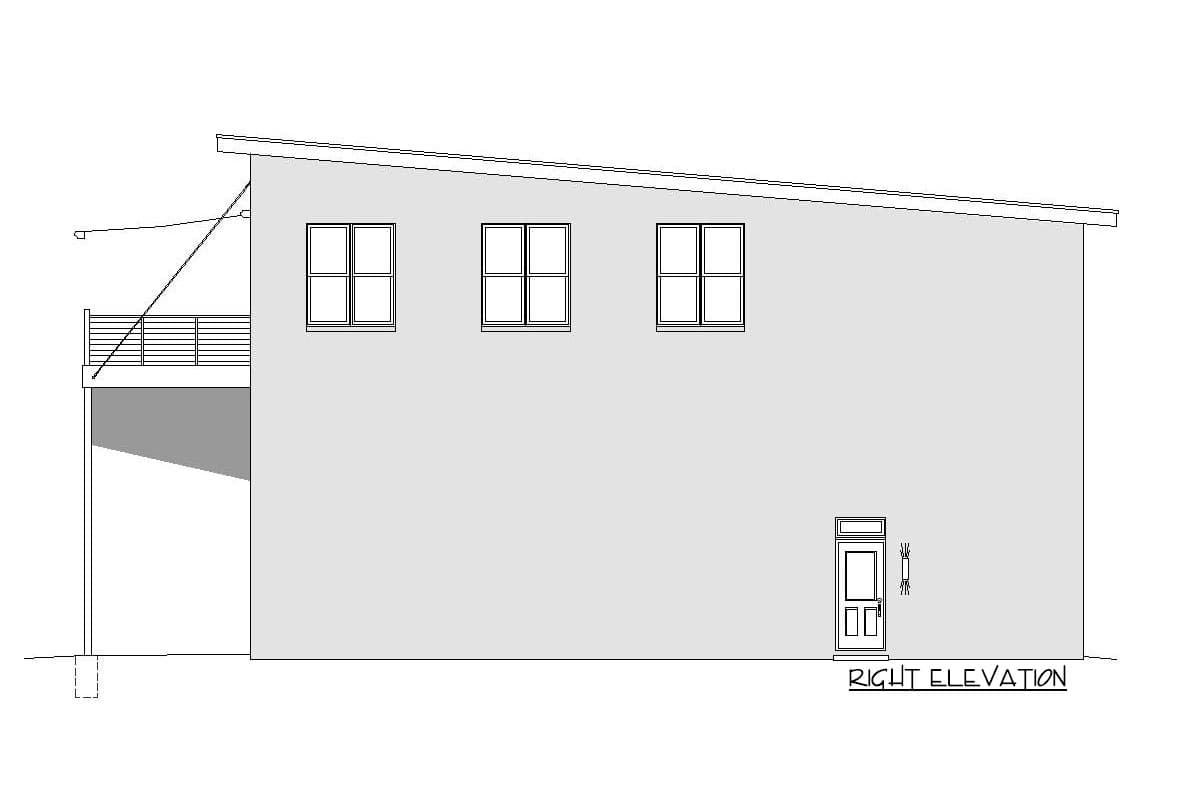 Plan 68571VR: Modern Duplex House Plan with an RV Garage - Image #5 - Contemporary, Mid Century Modern, Modern