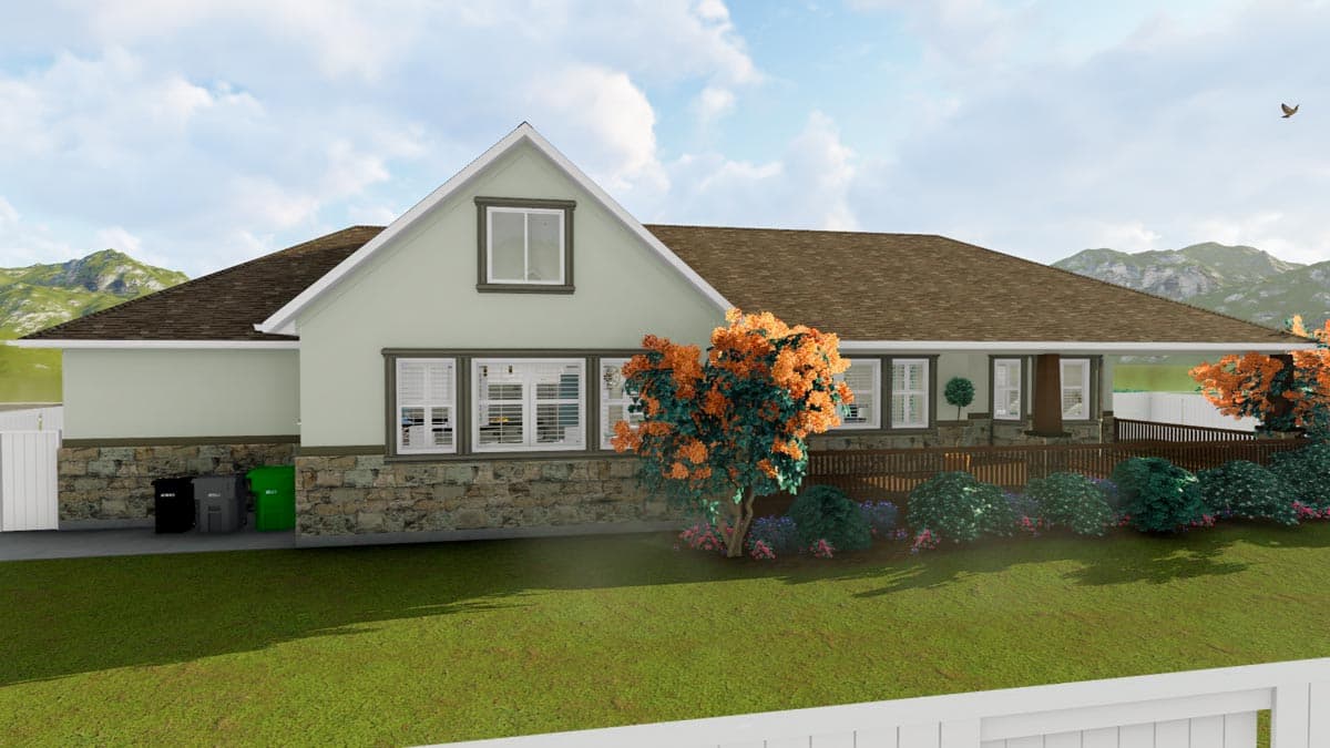 Plan 61309UT: 4-Bed Ranch Plan with First-Floor Master and Finished Lower Level - Image #4 - New American, Ranch, Traditional