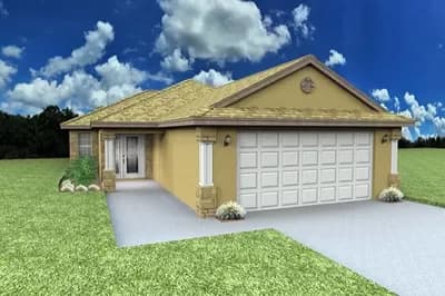 Charming 3-Bed Ranch House Plan with 2-Car Garage