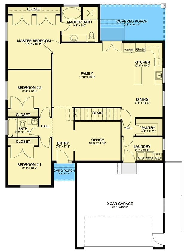 Plan 61315UT: Multi-Generational Home Plan with 3 Beds on Main Level and 4 Beds on Lower Level - Floor Plan - Main Level - Craftsman, Northwest, Traditional