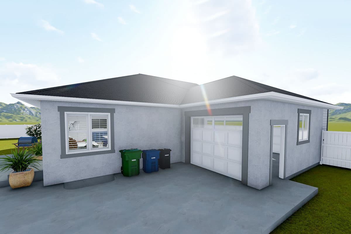Plan 61312UT: 3-Bed Ranch Home Plan with Lower Level Expansion - 1493 Sq Ft - Image #4 - Northwest, Ranch, Transitional