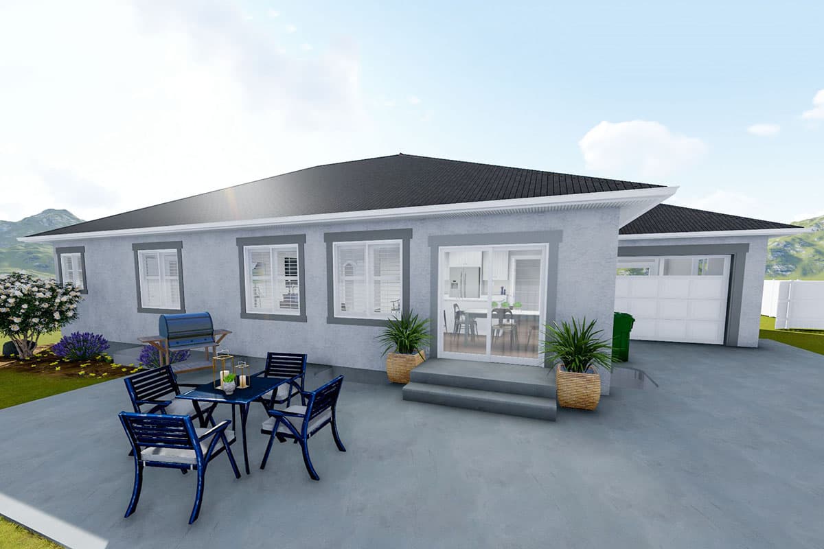 Plan 61312UT: 3-Bed Ranch Home Plan with Lower Level Expansion - 1493 Sq Ft - Image #5 - Northwest, Ranch, Transitional