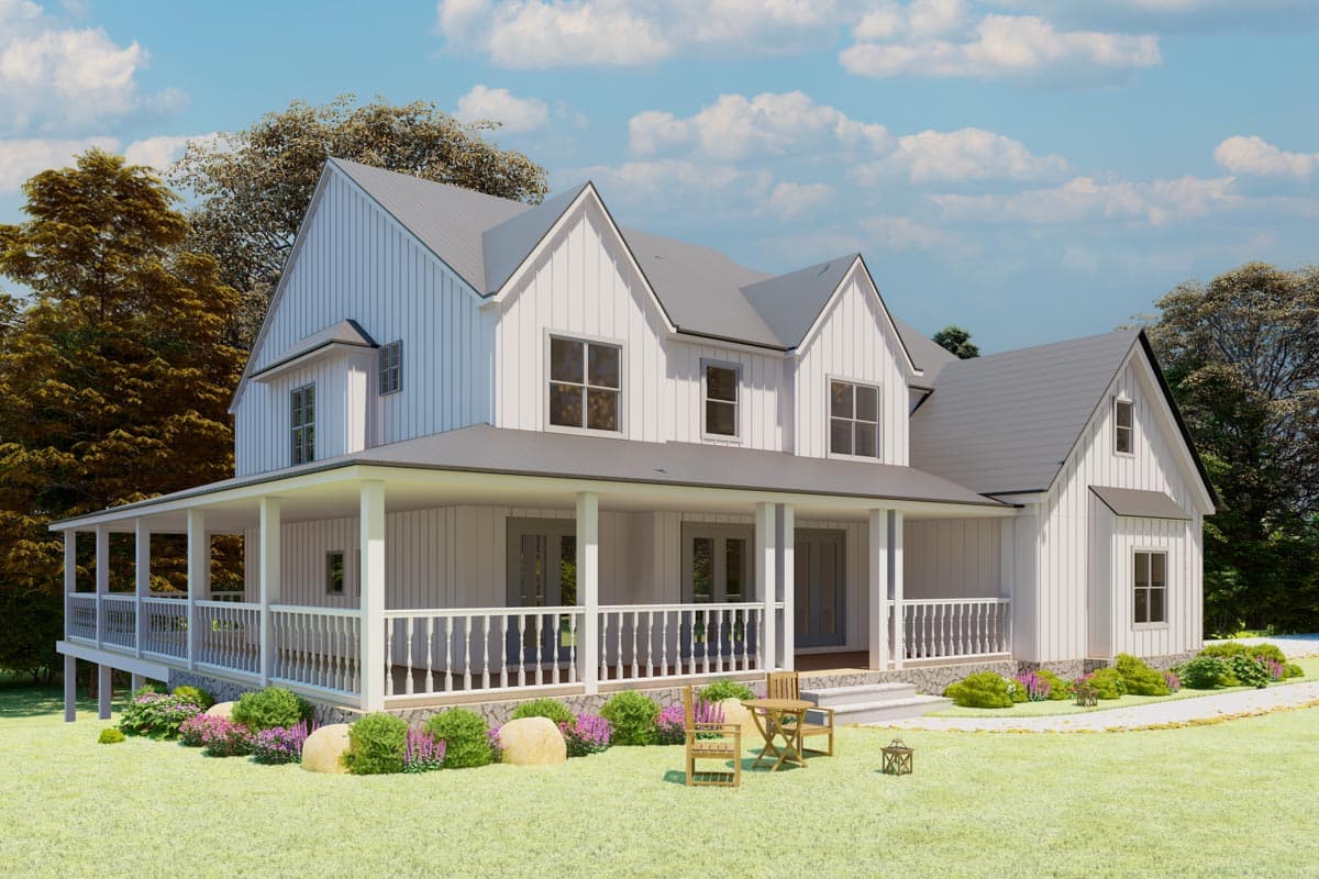 Plan 25660GE: New American House Plan with Wraparound Porch and Optional 2-Story Grand Room - 3314 Sq Ft - Image #5 - Country, Farmhouse, Modern Farmhouse, New American