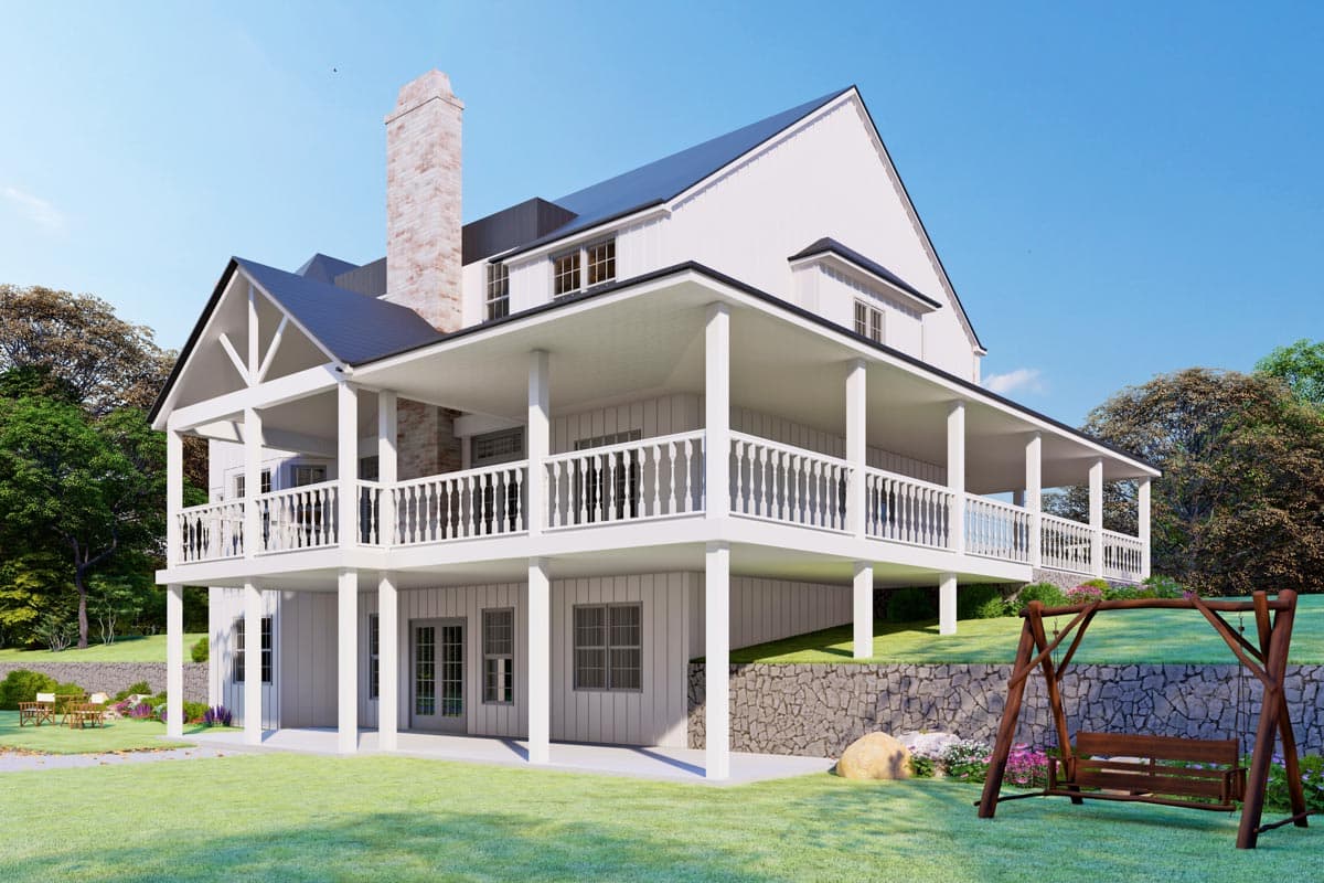 Plan 25660GE: New American House Plan with Wraparound Porch and Optional 2-Story Grand Room - 3314 Sq Ft - Image #7 - Country, Farmhouse, Modern Farmhouse, New American