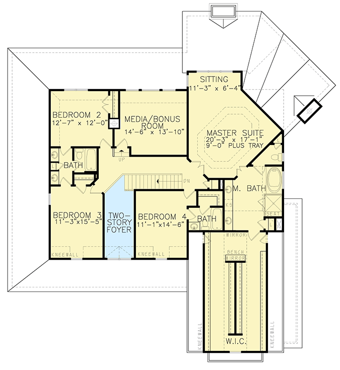 Plan 25661GE: Country Farmhouse Plan with Wraparound Porch and Grand Master Suite - 3788 Sq Ft - Floor Plan - Second Level - Country, Farmhouse, Modern Farmhouse, New American