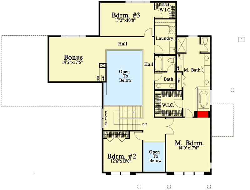 Plan 785003KPH: Magnificent 3-Bedroom Craftsman House Plan with Loft and Bonus Room - Floor Plan - Second Level - Craftsman, New American, Northwest