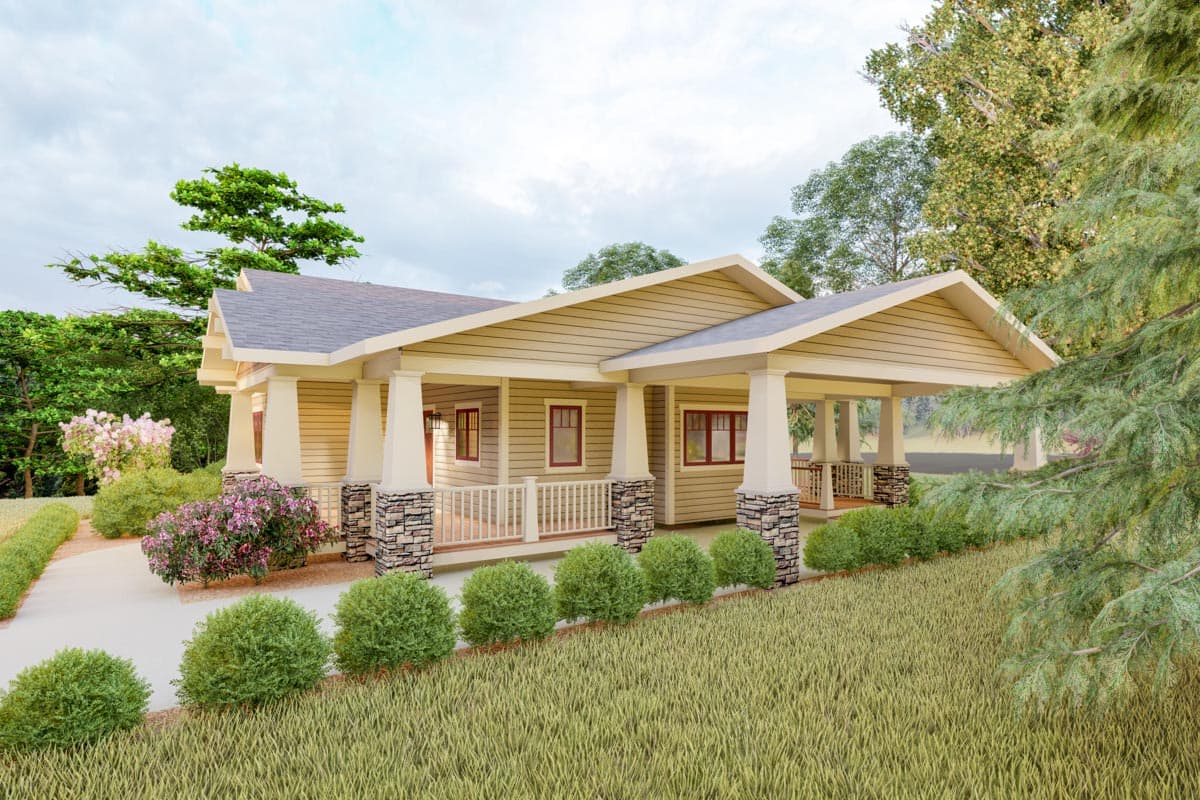 Plan 18300BE: Delightful 2-Bed Space-Saving Bungalow House Plan - 998 Sq Ft - Image #4 - Bungalow, Cottage, Craftsman, Northwest
