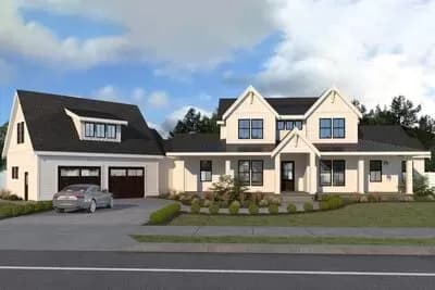Beautiful 5-Bed Modern Farmhouse Plan with Angled 2-Car Garage