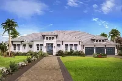 Stunning 4-Bed One-Story Coastal Contemporary Home Plan for the Indoor Outdoor Lifestyle