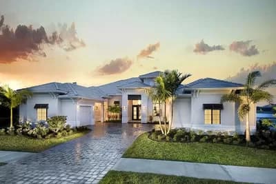 Luxurious 4-Bed Coastal Contemporary House Plan with Golf Cart Garage and Outdoor Kitchen - 4298 Sq 