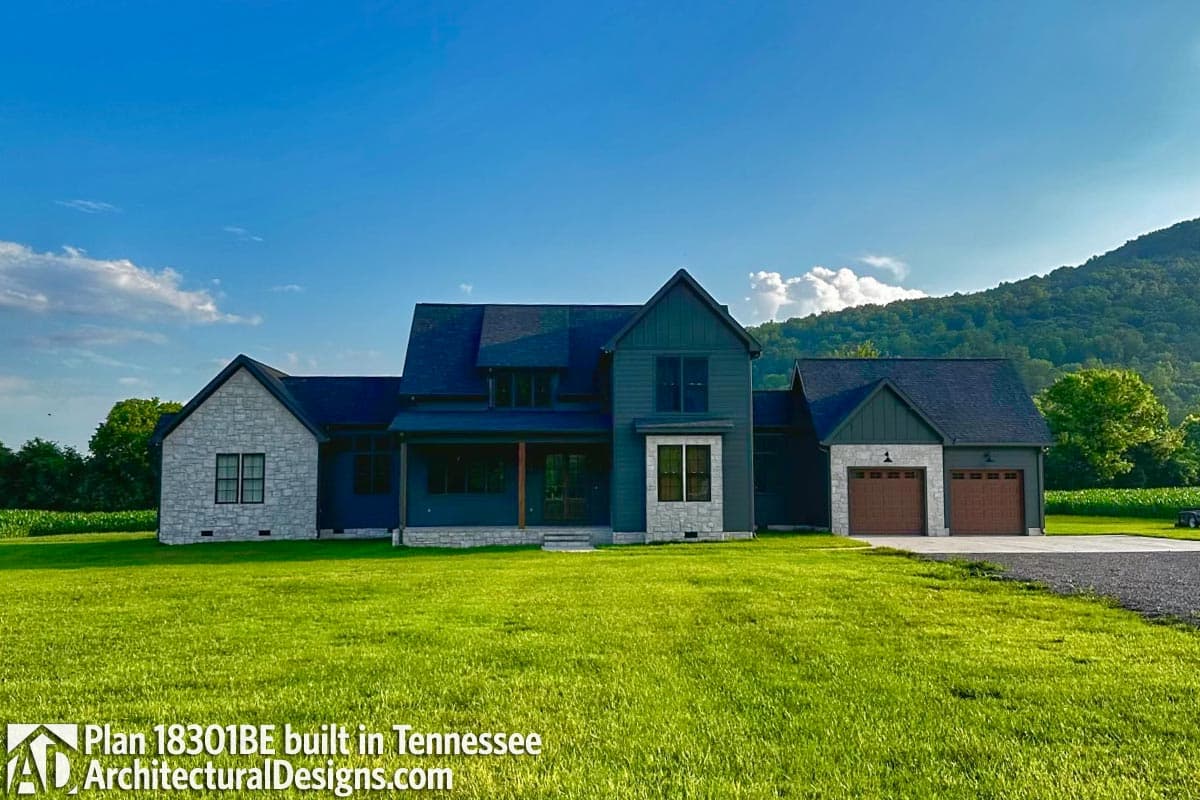 build gallery item - Modern Farmhouse Plan 18301BE Comes to Life in Tennessee