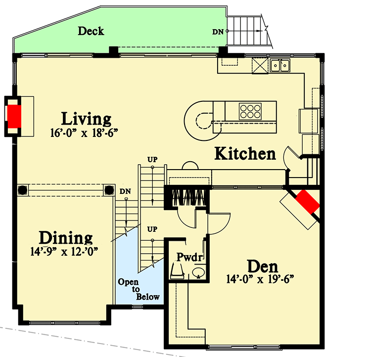 Plan 785013KPH: Fabulous 3-Bed House Plan with Beautiful Views - Floor Plan - Main Level - Coastal, Contemporary, Northwest, Shingle, Vacation