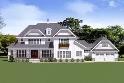 Exclusive 5-Bed Modern Farmhouse Plan Front-Facing Garage