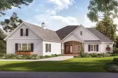 Beautiful 4-Bed Farmhouse Plan with 3-Car Garage