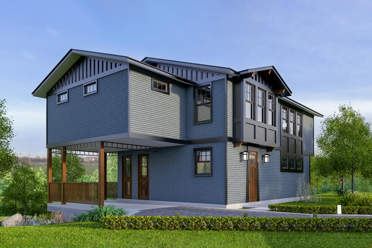 Plan 93105EL: Exclusive 3-Bed House Plan with Game Room and Carport - Image #46 - Contemporary, Northwest, Traditional, Vacation