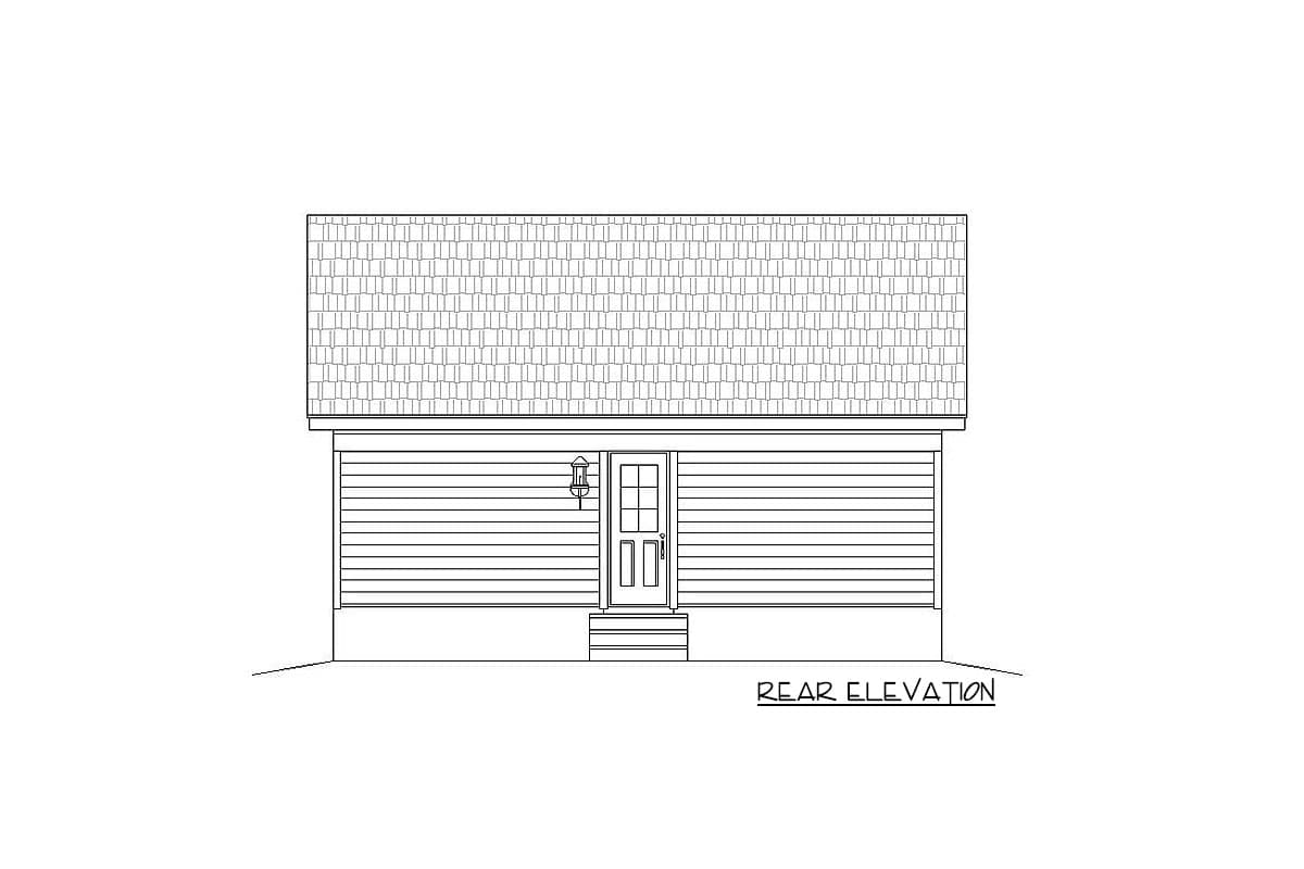 Plan 68574VR: One-Bed Tiny Country House Plan - 676 Sq Ft - Image #5 - Cabin, Cottage, Country, Traditional