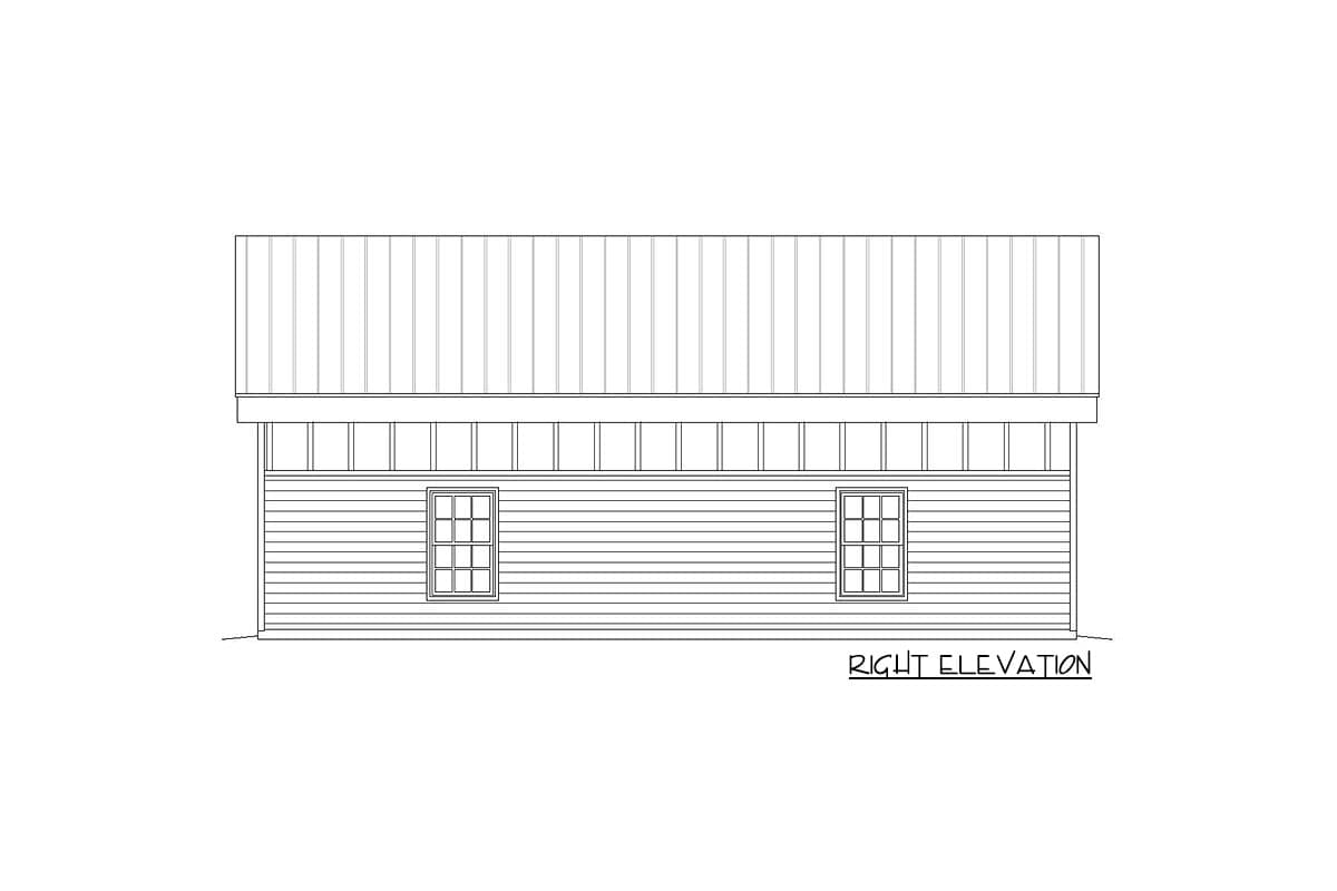 Plan 68579VR: Lift-Friendly Modern RV Garage Plan with Man Door - Image #4 - Contemporary, Mid Century Modern, Modern