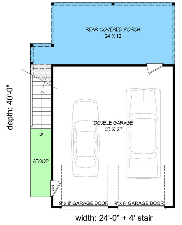 Plan 68575VR: Detached Carriage House with Sun Deck - Floor Plan - Main Level - Carriage