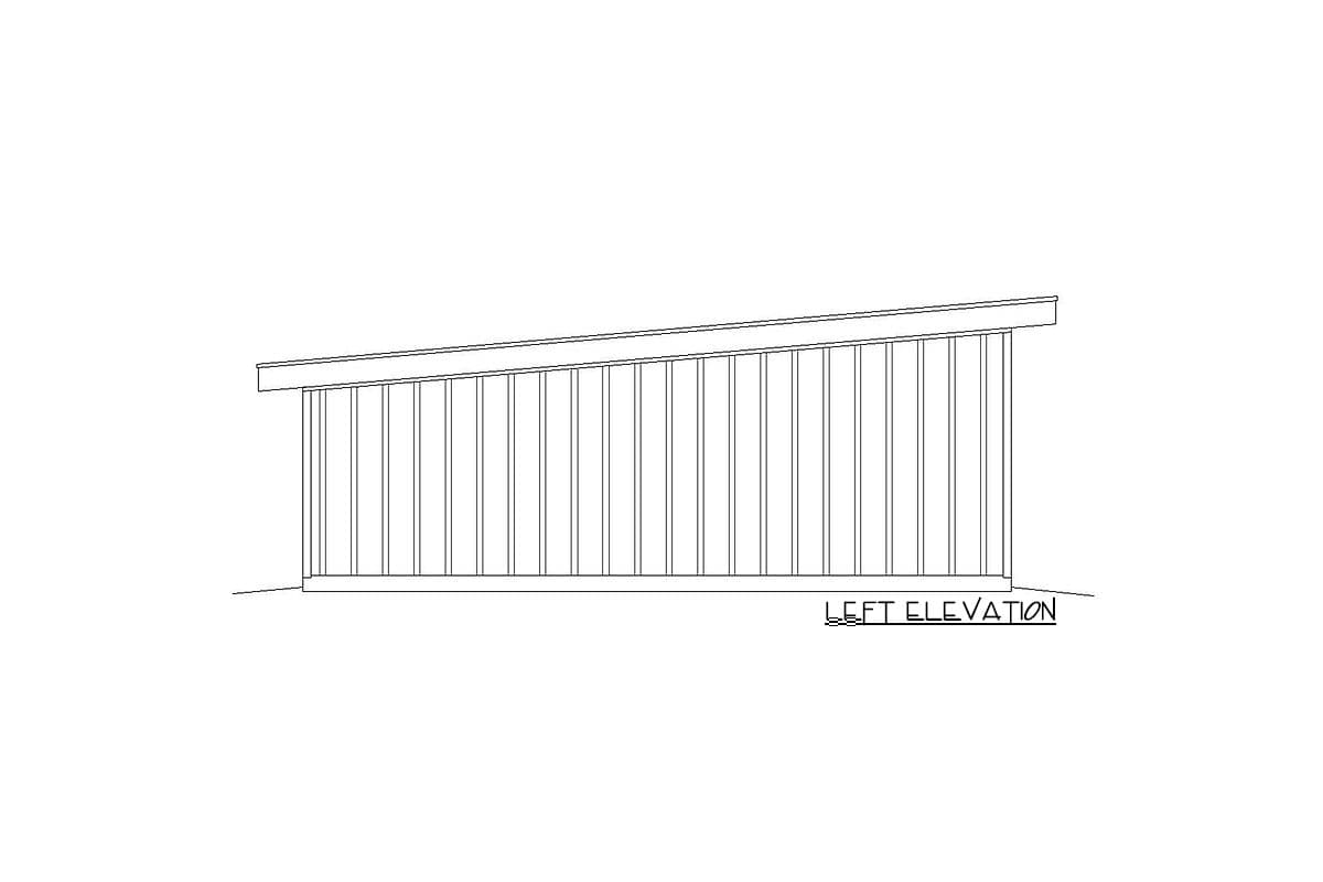 Plan 68576VR: Modern Double Garage - 720 Sq Ft - Image #4 - Mid Century Modern, Modern