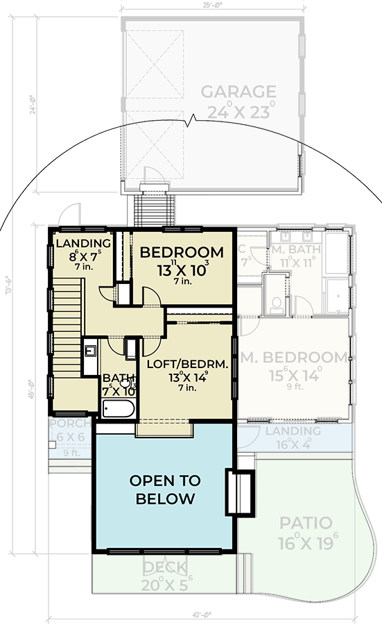Plan 280024JWD: Splendid Contemporary House Plan with Detached Garage - 2102 Sq Ft - Floor Plan - 2nd Floor - Contemporary, Mid Century Modern, Modern, Northwest