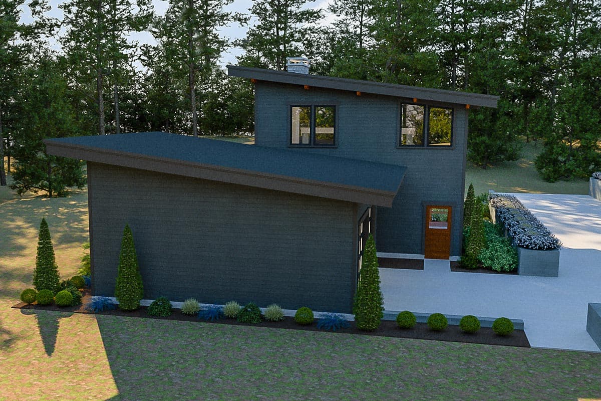 Plan 280024JWD: Splendid Contemporary House Plan with Detached Garage - 2102 Sq Ft - Image #85 - Contemporary, Mid Century Modern, Modern, Northwest