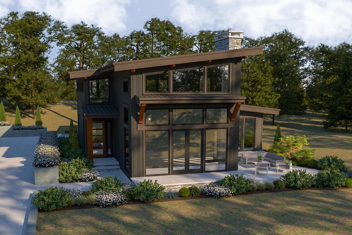 Plan 280024JWD: Splendid Contemporary House Plan with Detached Garage - 2102 Sq Ft - Image #81 - Contemporary, Mid Century Modern, Modern, Northwest