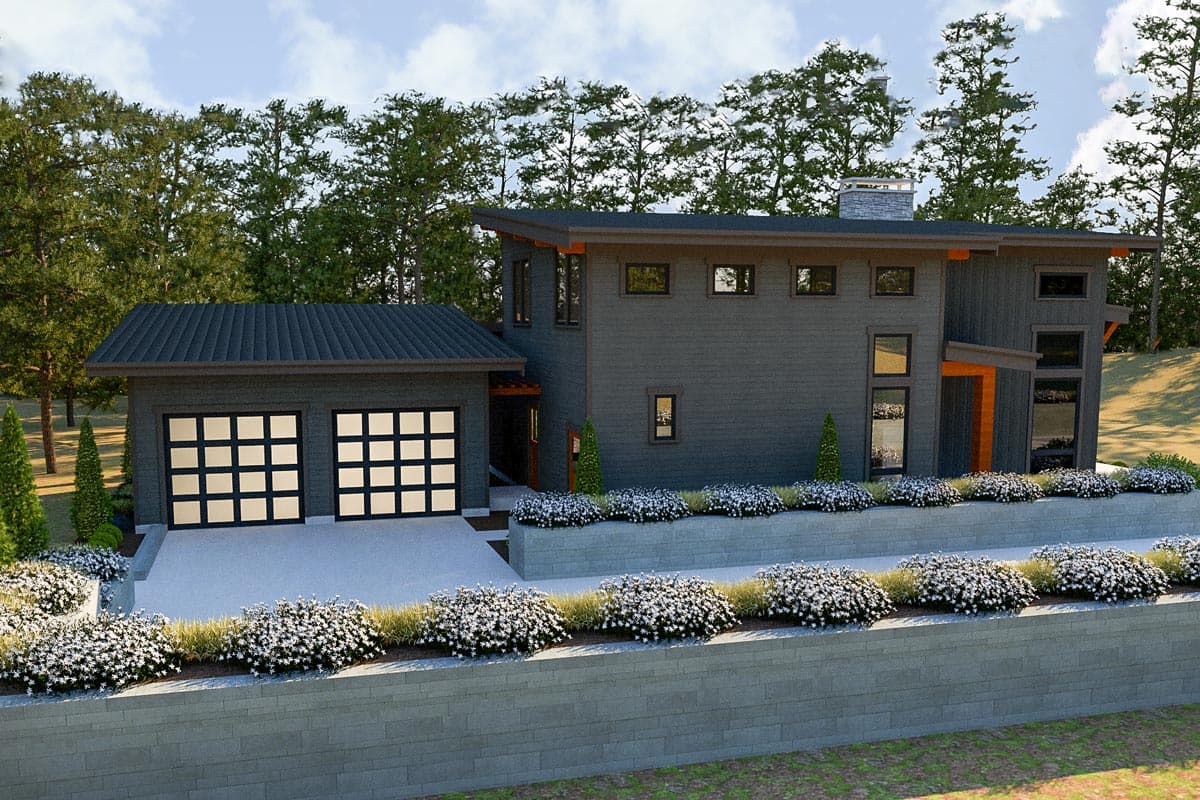 Plan 280024JWD: Splendid Contemporary House Plan with Detached Garage - 2102 Sq Ft - Image #84 - Contemporary, Mid Century Modern, Modern, Northwest