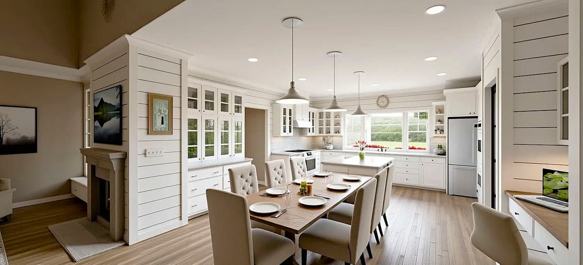 Plan 28933JJ: Modern Farmhouse Plan with Attached Garage In Back - 1809 Sq Ft - Image #6 - Cottage, Country, Farmhouse, Modern Farmhouse, New American, Traditional