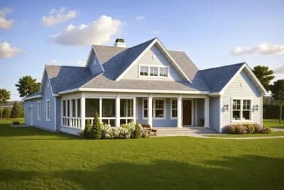 Modern Farmhouse Plan with Attached Garage In Back - 1809 Sq Ft