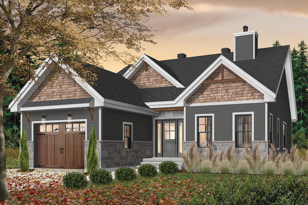 Plan 22537DR: One-Story 2-Bed House Plan with an Open Floor Plan - Image #7 - Cottage, Craftsman, New American, Traditional