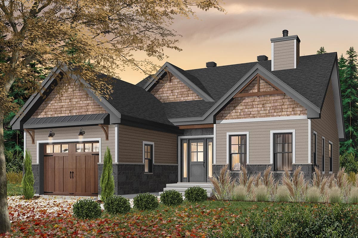 Plan 22537DR: One-Story 2-Bed House Plan with an Open Floor Plan - Image #6 - Cottage, Craftsman, New American, Traditional