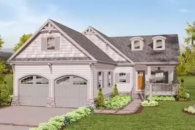 Charming 3-Bed House Plan with 3 Covered Porches