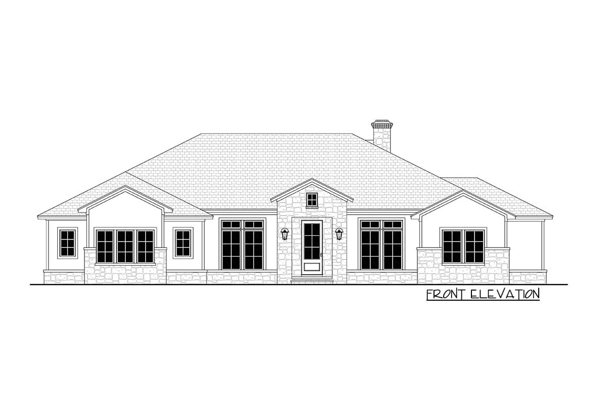 Plan 51795HZ: One-Story Living 4-Bed Texas-Style Ranch Home Plan - 3044 Sq Ft - Image #33 - Country, Hill Country, New American, Ranch, Traditional