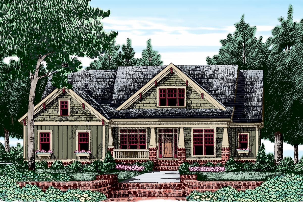 Plan 710000BTZ: Classic Craftsman-Style House Plan with Vaulted Family with Loft Overlook - Image #6 - Country, Craftsman, New American