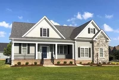 4-Bed House Plan with Stone Accents