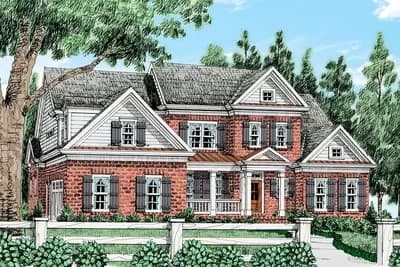 Two-Story Mult-Gabled Traditional Home Plan