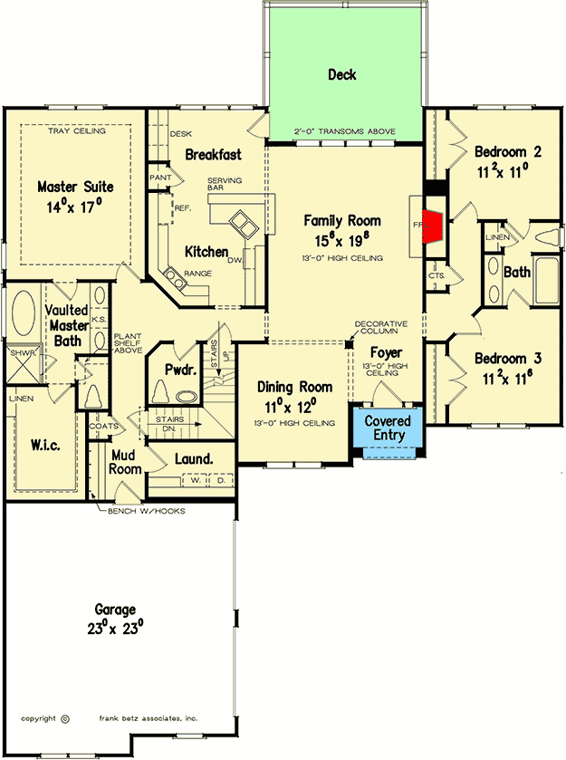 Plan 710012BTZ: One-Story Split Bedroom Traditional House Plan with Bonus Expansion - Floor Plan - Main Level - Traditional