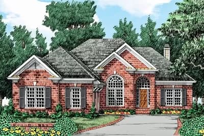 One-Story Split Bedroom Traditional House Plan with Bonus Expansion