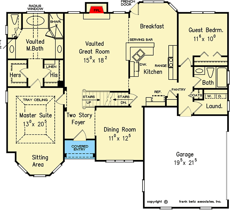 Plan 710013BTZ: 4-Bed Master-On-Main House Plan with Gazebo-Style Bay - Floor Plan - Main Level - Traditional