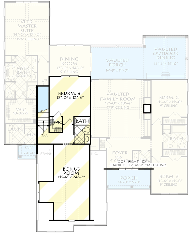 Plan 710015BTZ: Split Bedroom House Plan with Upstairs Expansion - 2073 Sq Ft - Floor Plan - Optional Second Floor - Country, Craftsman, New American