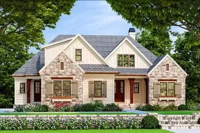 Split Bedroom House Plan with Upstairs Expansion - 2073 Sq Ft