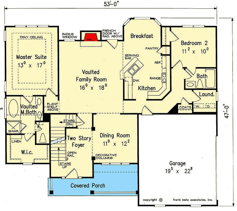 Plan 710021BTZ: 4-Bed House Plan with Brick and Classic Siding - Floor Plan - Main Level - Country, Traditional
