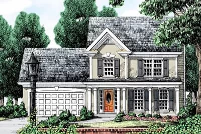 3-Story Traditional House Plan with Bonus Over Garage