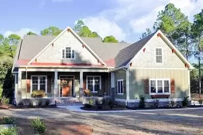 Modest-Sized Country Home Plan Offering One-Story Living