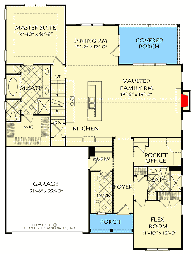 Plan 710025BTZ: Classic Cottage with Cedar Shake Shingles - Floor Plan - Main Level - Cottage, Country, Craftsman